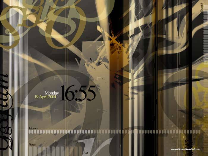 Abstraction Clock Screensaver AC5 Screenshot